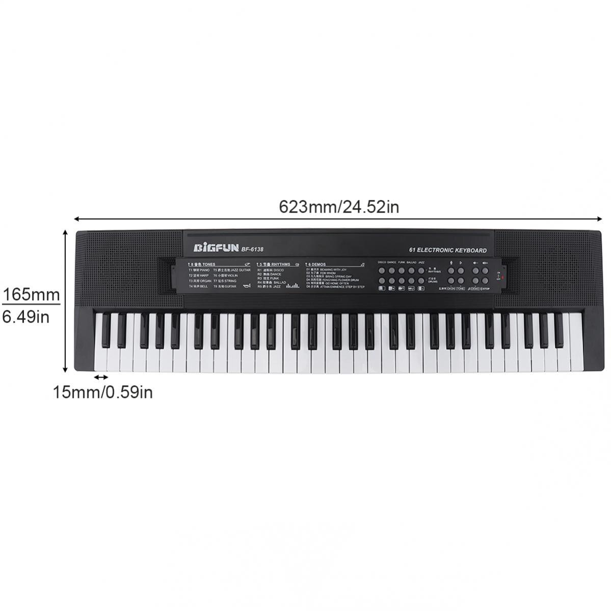 61 Toetsen Elektronische Keyboard Piano Elektrische Digitale Muziek Key Board Met Microfoon Voor Kinderen Muzikale Verlichting