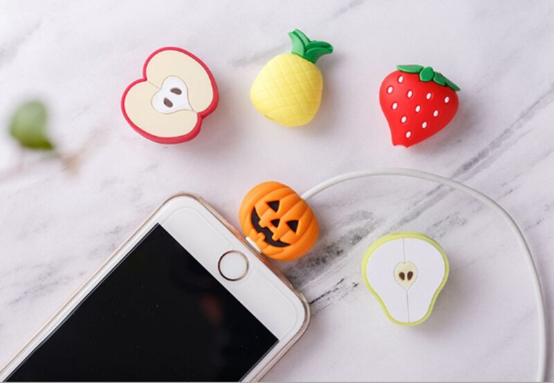 Cute Fruit food Charger kabel Winder Cartoon kabel do transmisji danych kabel Protector do kabla iphone.
