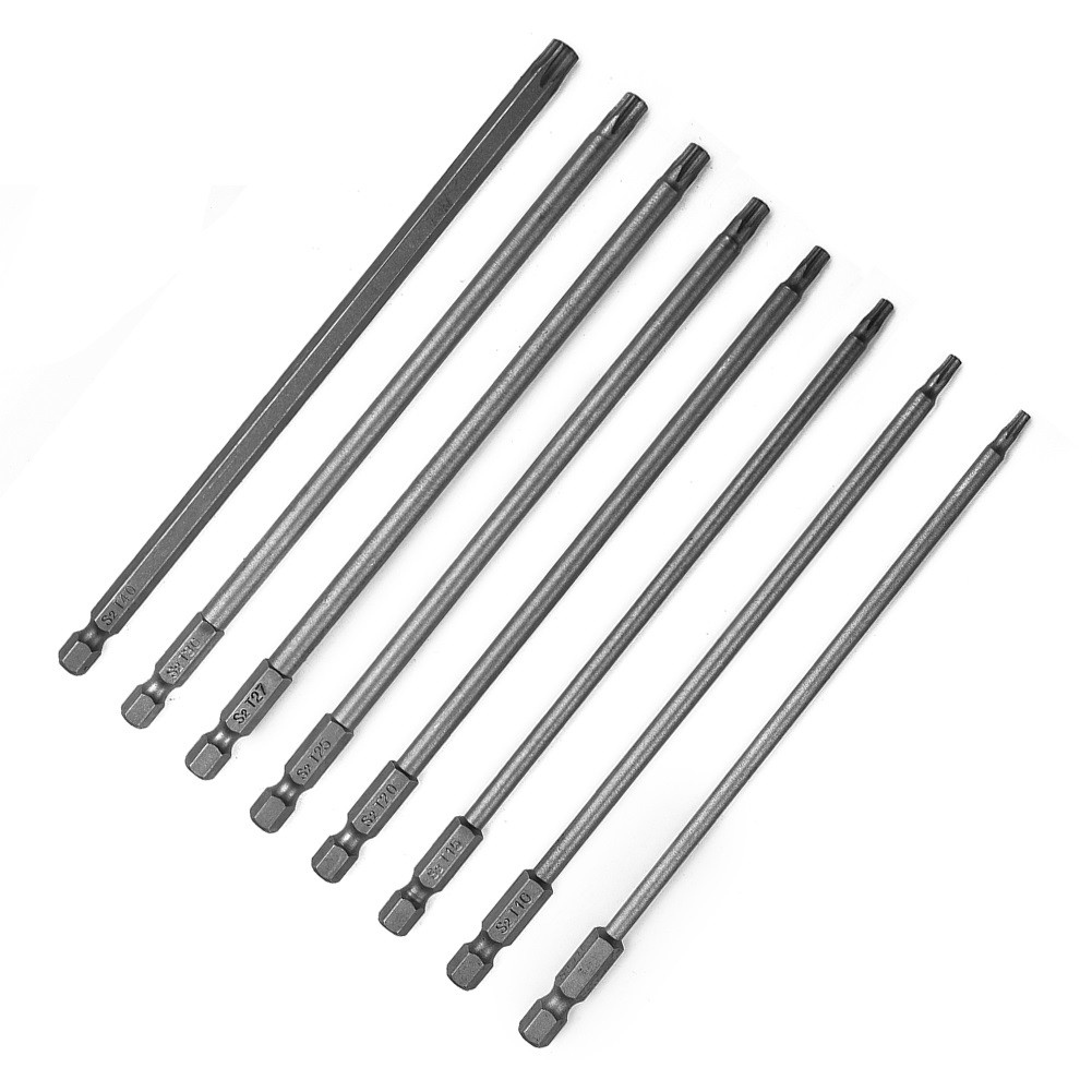 Juego de puntas de destornillador Torx magnético de 150mm, cabezal de destornillador T8,T10,T15,T20,T25,T27,T30,T40, juego de brocas de seguridad a prueba de manipulaciones, 1 ud.