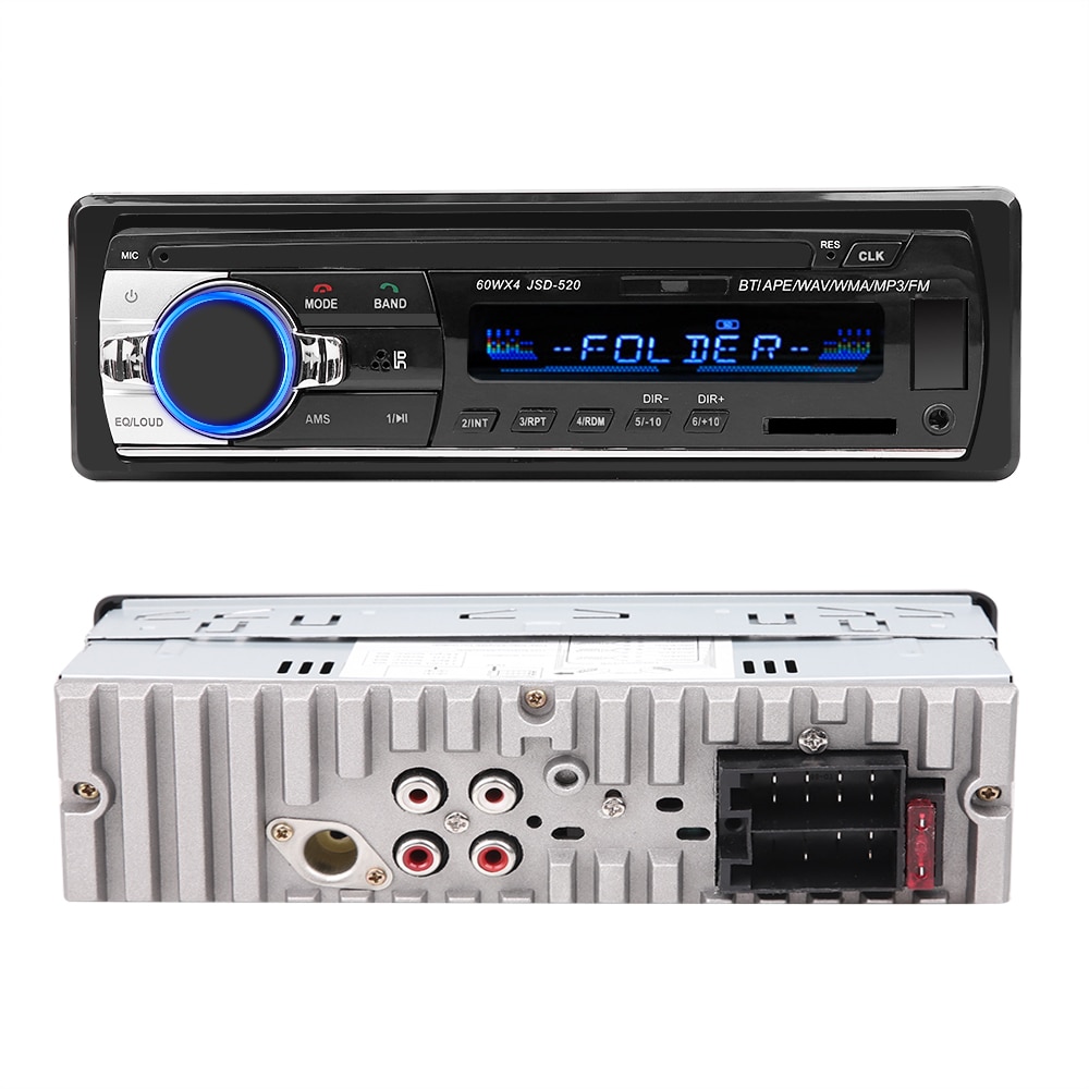 Autoradio stéréo numérique, Bluetooth JSD-520, 1 Din, lecteur MP3, 4x60W, Audio FM, récepteur de musique, USB/SD, avec entrée AUX au tableau de bord