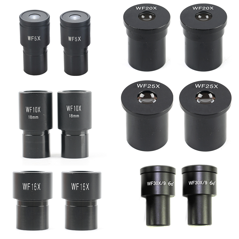 Microscope biologique 2 pièces/ensemble WF5X WF10X WF16X WF20X WF25X WF30X, accessoire oculaires, objectif grand Angle 23.2mm de diamètre