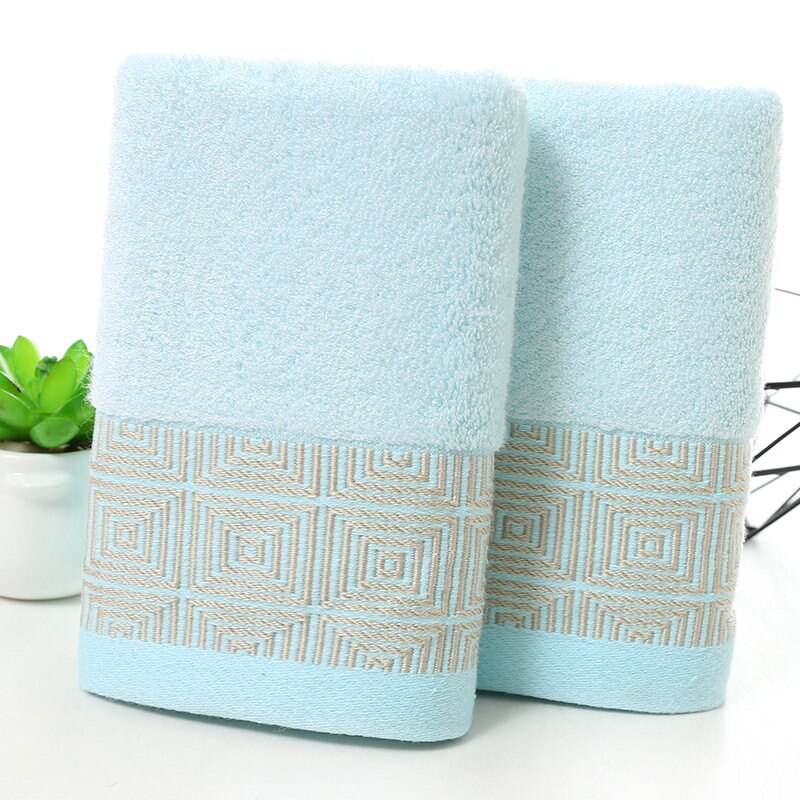 Zhuo mo blødt bambusfibre ansigt håndklæde til voksne tykt badeværelse superabsorberende håndklæde 34 x 74cm håndklæde: Blå