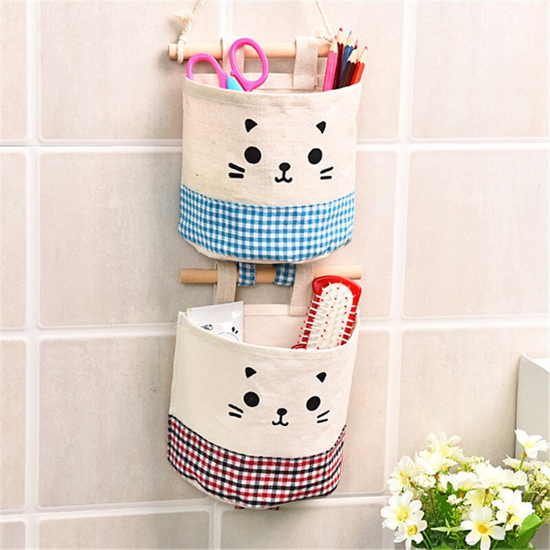 Cartoon Muur Deur Kast Opknoping Storage Bag Organizer Muur Opknoping Deur Tijdschrift Opslag Pocket Closet Organizer Opslag Plank