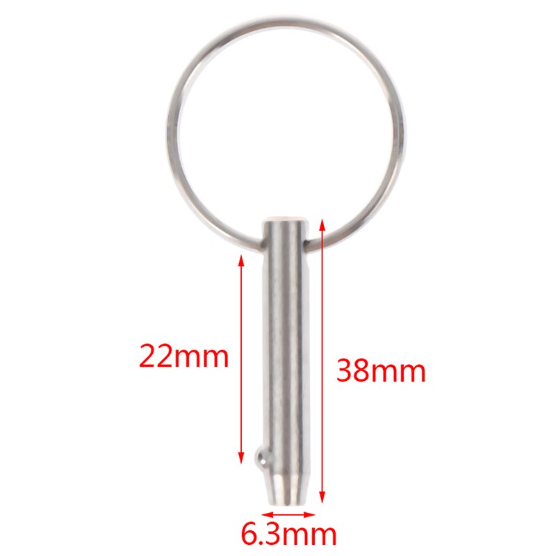 6.3*38 Mm Marine Grade 1/4 Inch Quick Release Bal Pin Voor Boot Bimini Top Dek Scharnier marine Rvs 316