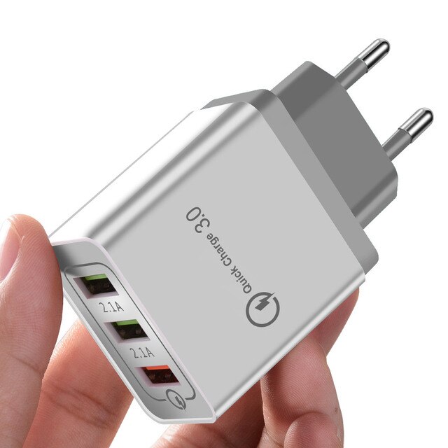 Rexxar szybkie ładowanie 3.0 ładowarka USB dla iPhone Xiaomi Samaung Huawei iPad Adapter ścienny QC3.0 szybkie ładowanie ładowarka do telefonu komórkowego: EU White 3USB-QC3.0