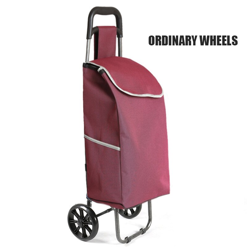 Shopping cart folding portable grocery cart luggage cart trolley trailer small hand cart home elderly: Ordinary wheels 4