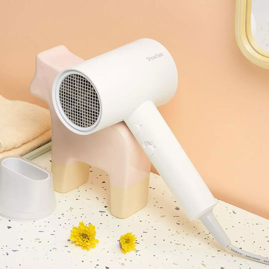 XIAOMI MIJIA SHOWSEE A1-W Anion Hair Dryer Negative Ion hair care Professinal Quick Dry Home 1800W Portable Hairdryer Diffuser
