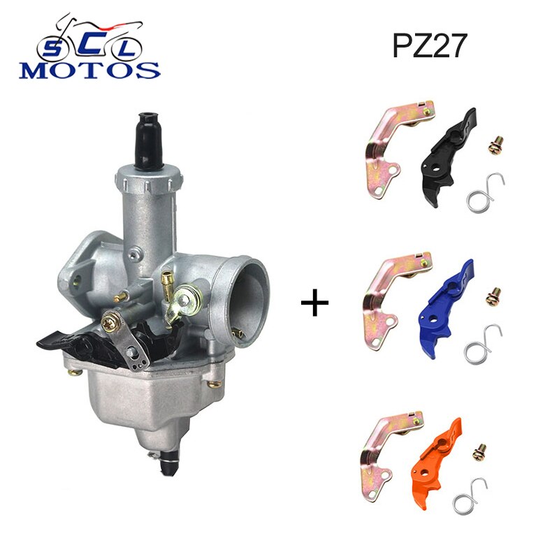 Sclmotos- Motorcycle PZ27 Carburetor with Starter valve Carb For XR CRF 100cc 125cc 150cc 200cc Pit Dirt Bike 3 Wheeler Go Cart