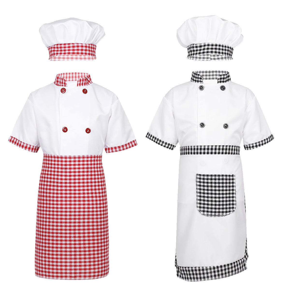 Børnekostume til kokken uniform jakke hat kasket børn cosplay køkken restaurant tøj præstation drenge piger kok kostume