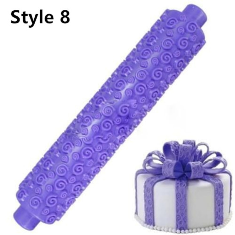 Rouleau à pâtisserie en plastique, outil de décoration de pâtisserie, pour gaufrage, Fondant, artisanat, motif de fleur, cœur