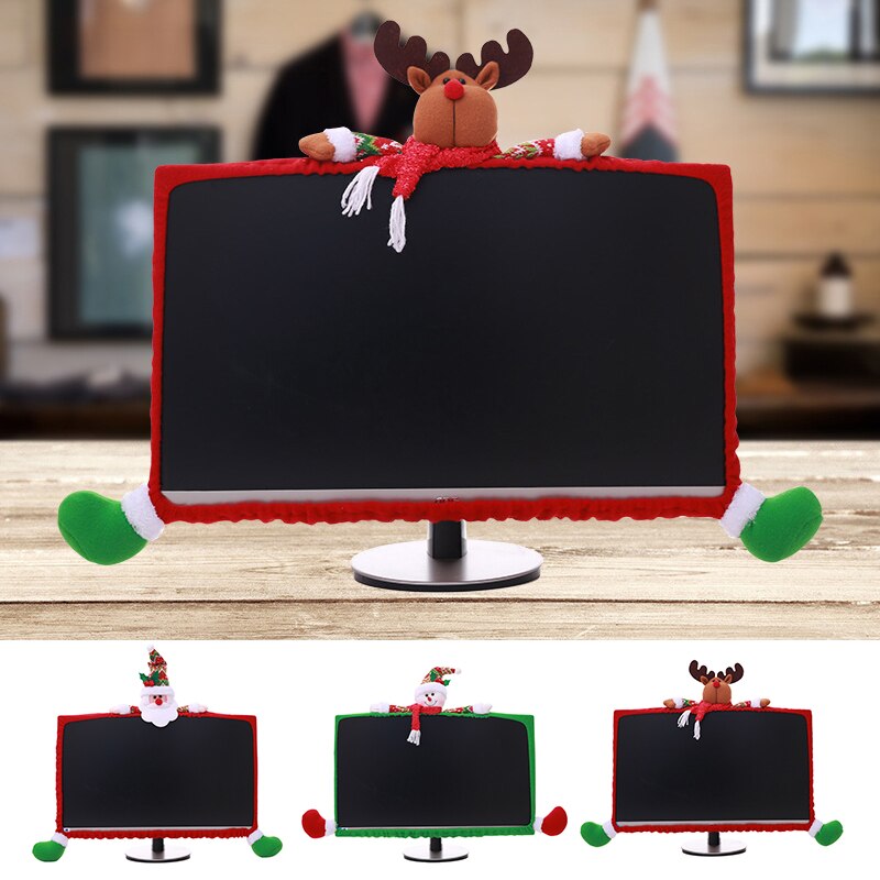 Juldekoration stereo tecknad dator skal fodral non-woven xmas tillbehör