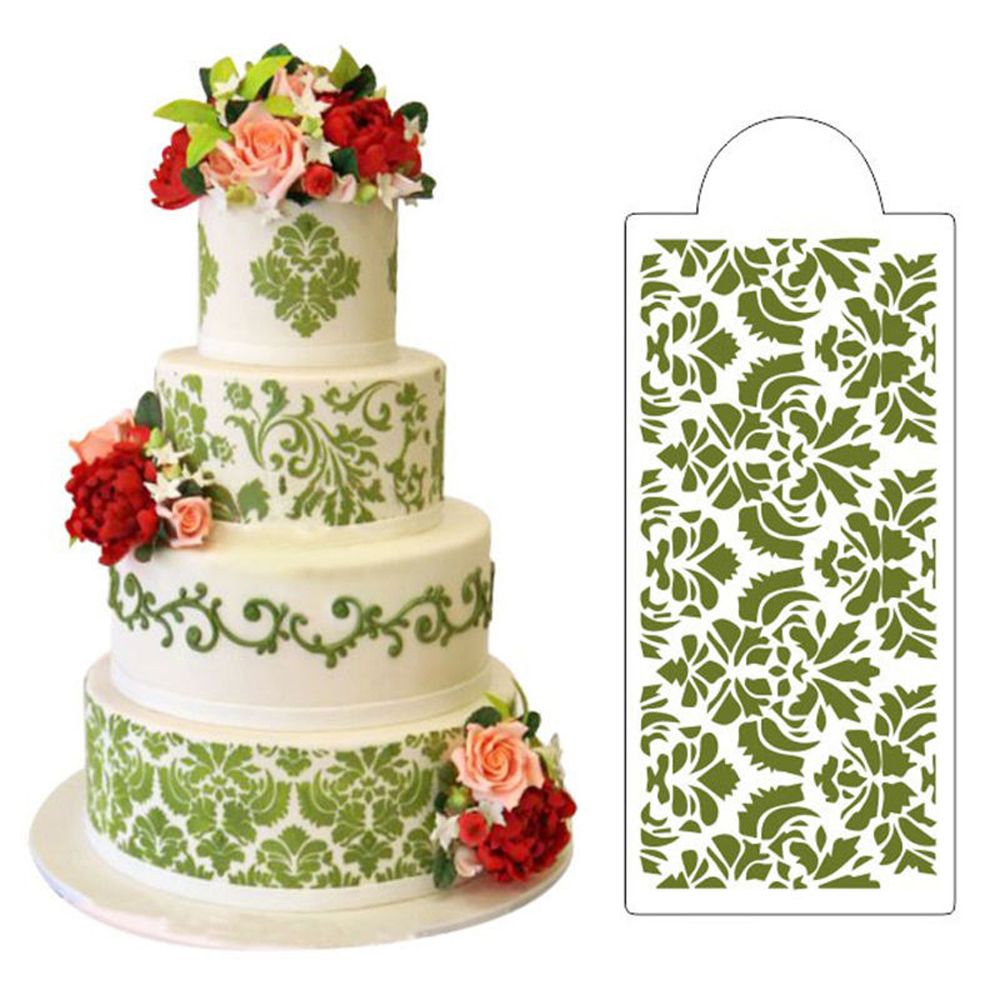 1pc pene damask blonder kant kake side cupcake sjablong sugarcraft dekorasjon bakeverktøy hjemmebaking side dekor form