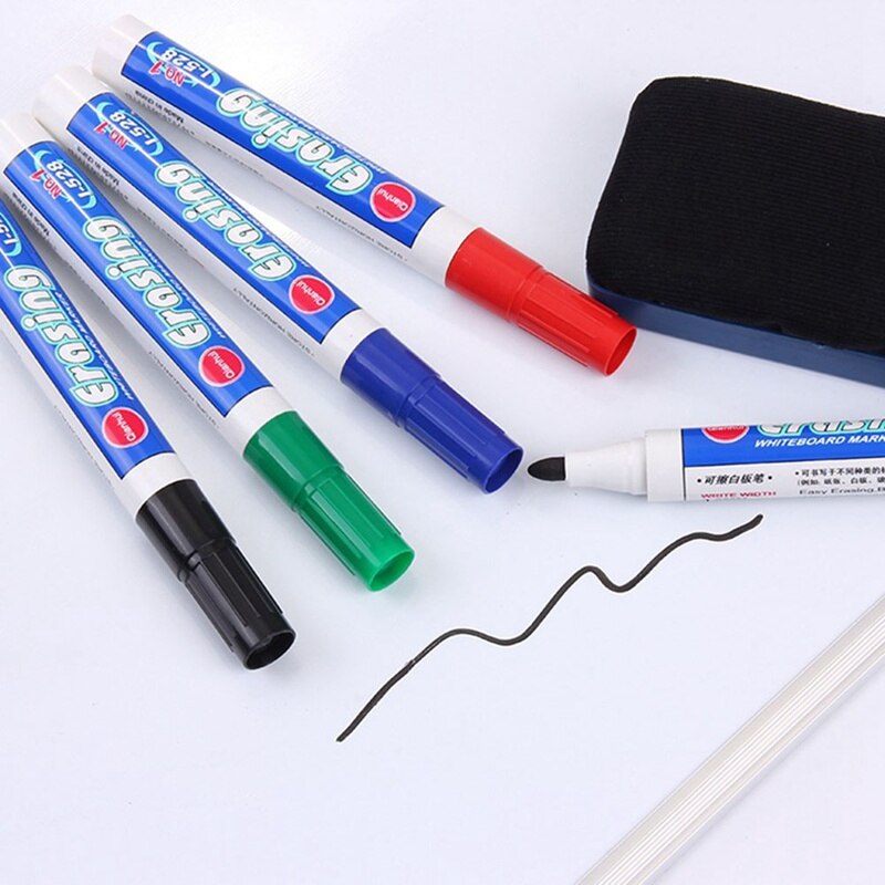 10 Stks/partij Kleurrijke Whiteboard Pen Zwart Wit Rood Board Markers Schoolbenodigdheden Kinderen Tekening Pen Voor Kleding Graffiti