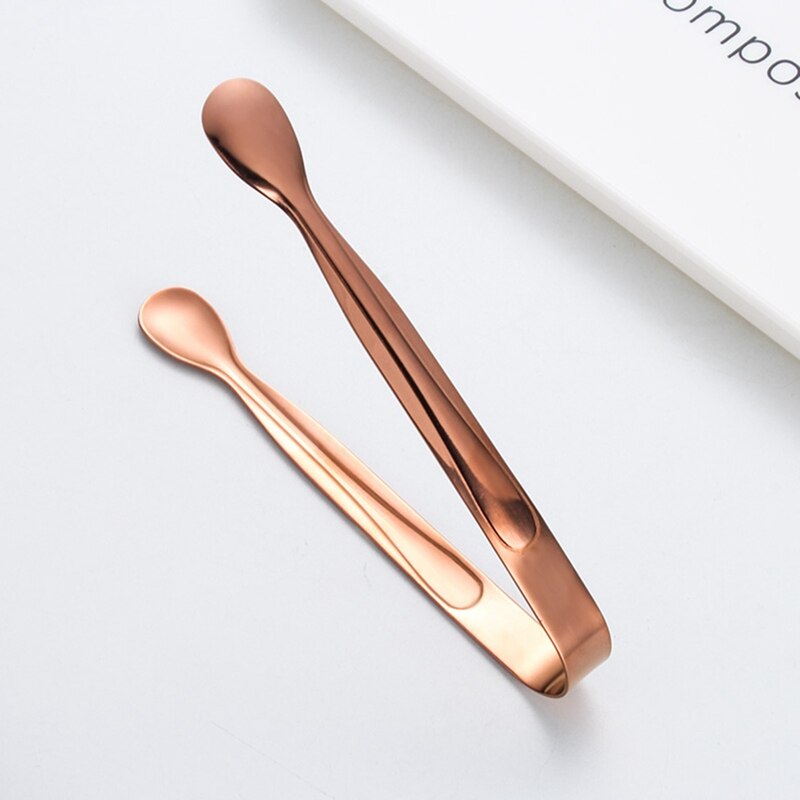Gold Sugar Ice Cube Tongs Stainless Steel Ice Tongs Mini Metal Kitchen Food Serving Tongs Clip Tea Party Bar Kitchen Accessories
