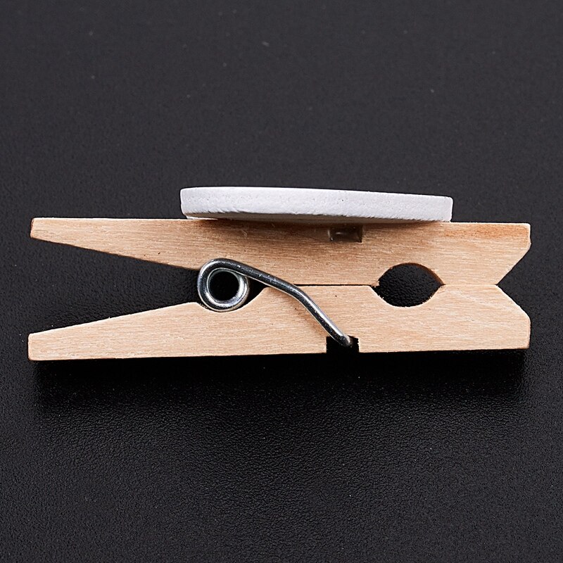 Kleine mini houten wasknijpers / decoratieve wasknijpers met hartjes, wit