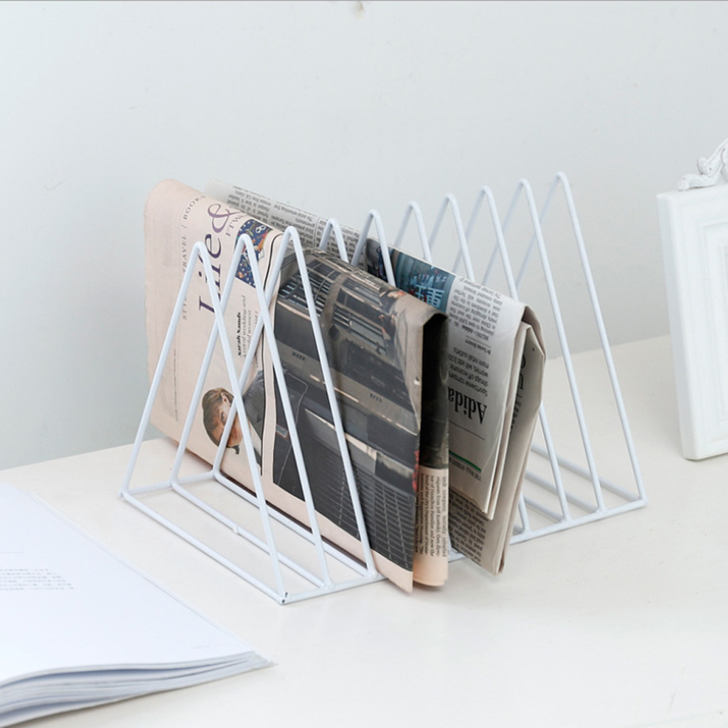 View of Metal Desk Book Holder Modern Minimalist Bookshelf... – Grandado