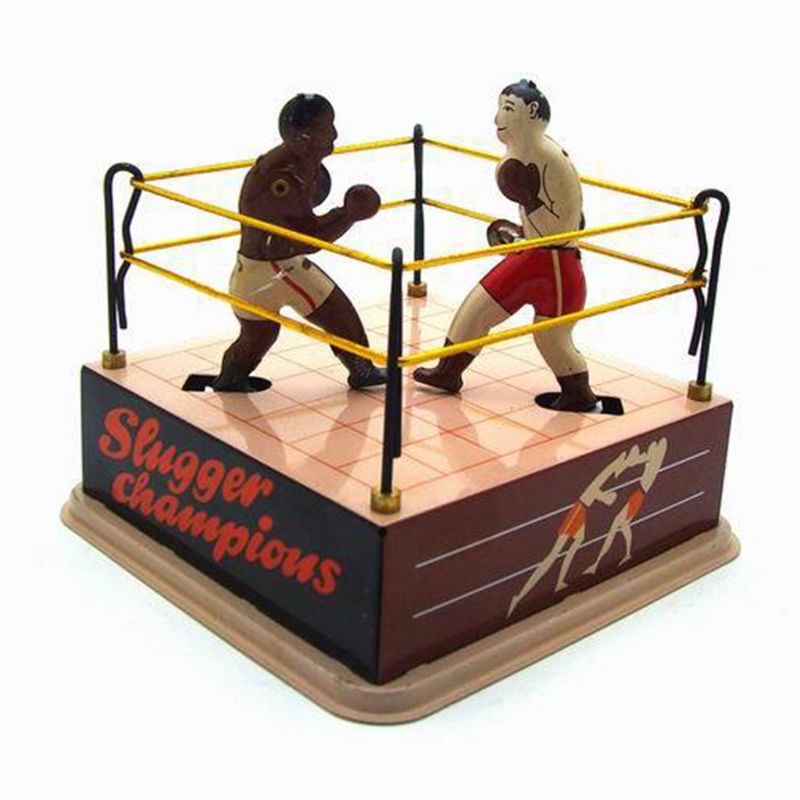 Klassieke Vintage Tin Speelgoed Boksen Ring Worstelen Boxers Met Wind-Up Sleutel Volwassenen Novelty Retro Stijl