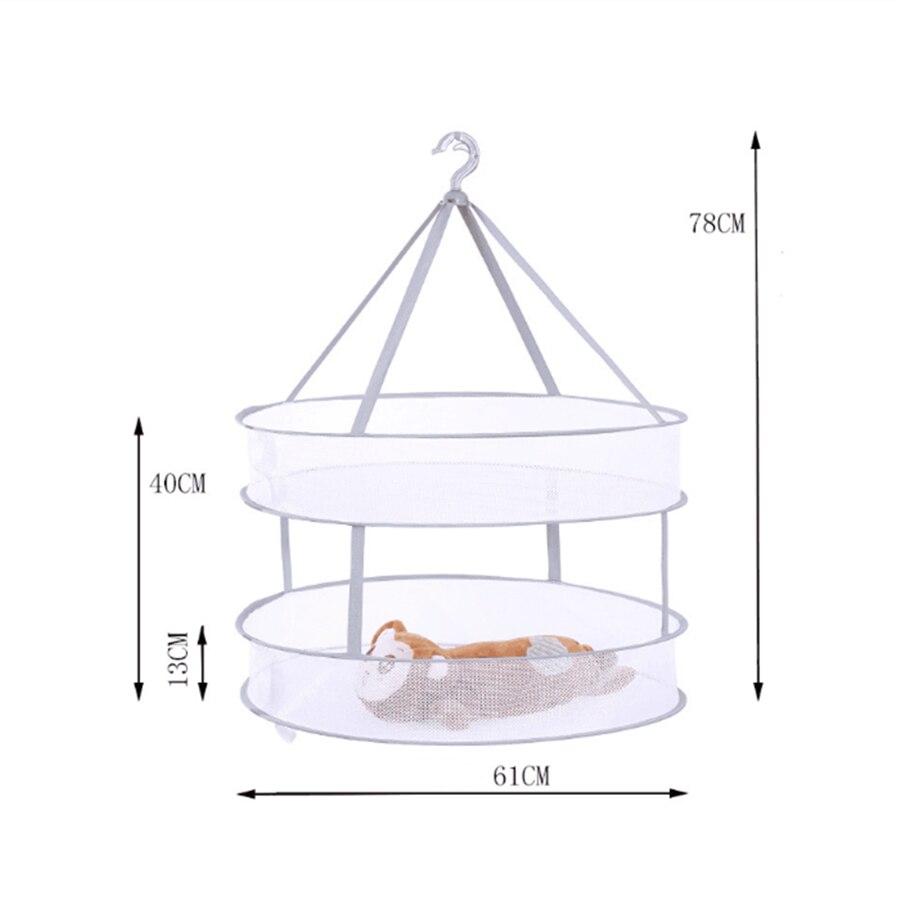 Stendino A Rete Pieghevole 4 Strati – Essiccatore Appendibile Per Pesce, Verdura E Frutta, In Polietilene E Metallo, 35/40/45 Cm