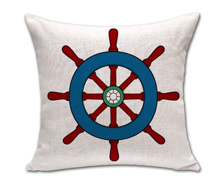 Cojines decorativos para el hogar, cojines con de ancla del Mar Mediterráneo, timón de barco, sin relleno, 18x18 pulgadas: D