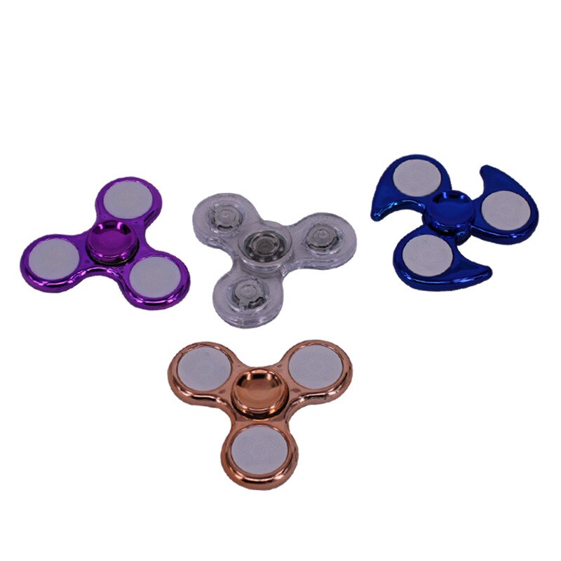 18 Multi-Styling Lichtgevende Fidget Spinner Led Flash Light Transparant Plating Hand Spinners Glow In Donker Licht Stress Relief speelgoed