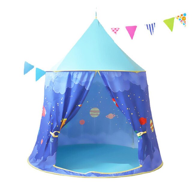 Roze Wigwam Kinderen Tent Huis Voor Kinderen Tipi Game Camping Tent Speelgoed Kid Voor Meisjes Kind Teepee Jaar: Blue