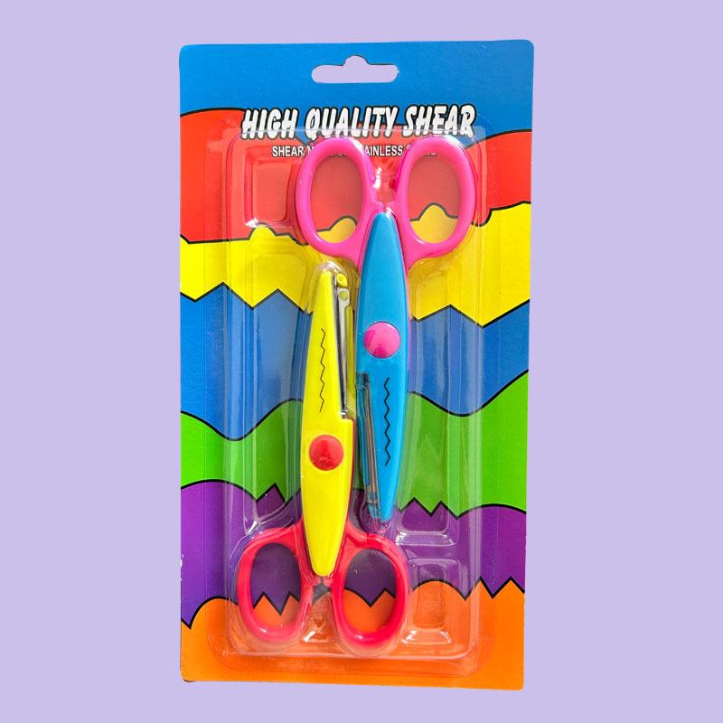 Wavy Pattern Scissors DIY Handmade Paper Cutter Craft Paper Card Photo Cutting Tools Kids Office Supplies: WHITE