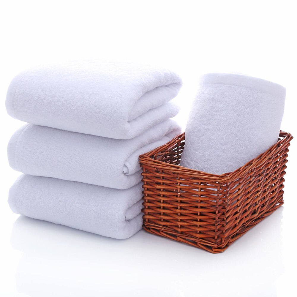 Premium 100 % Cotton White Bath Towel 70140cm Lightweight High Absorbency - Multipurpose Quick Drying Pool Gym White Towel Set