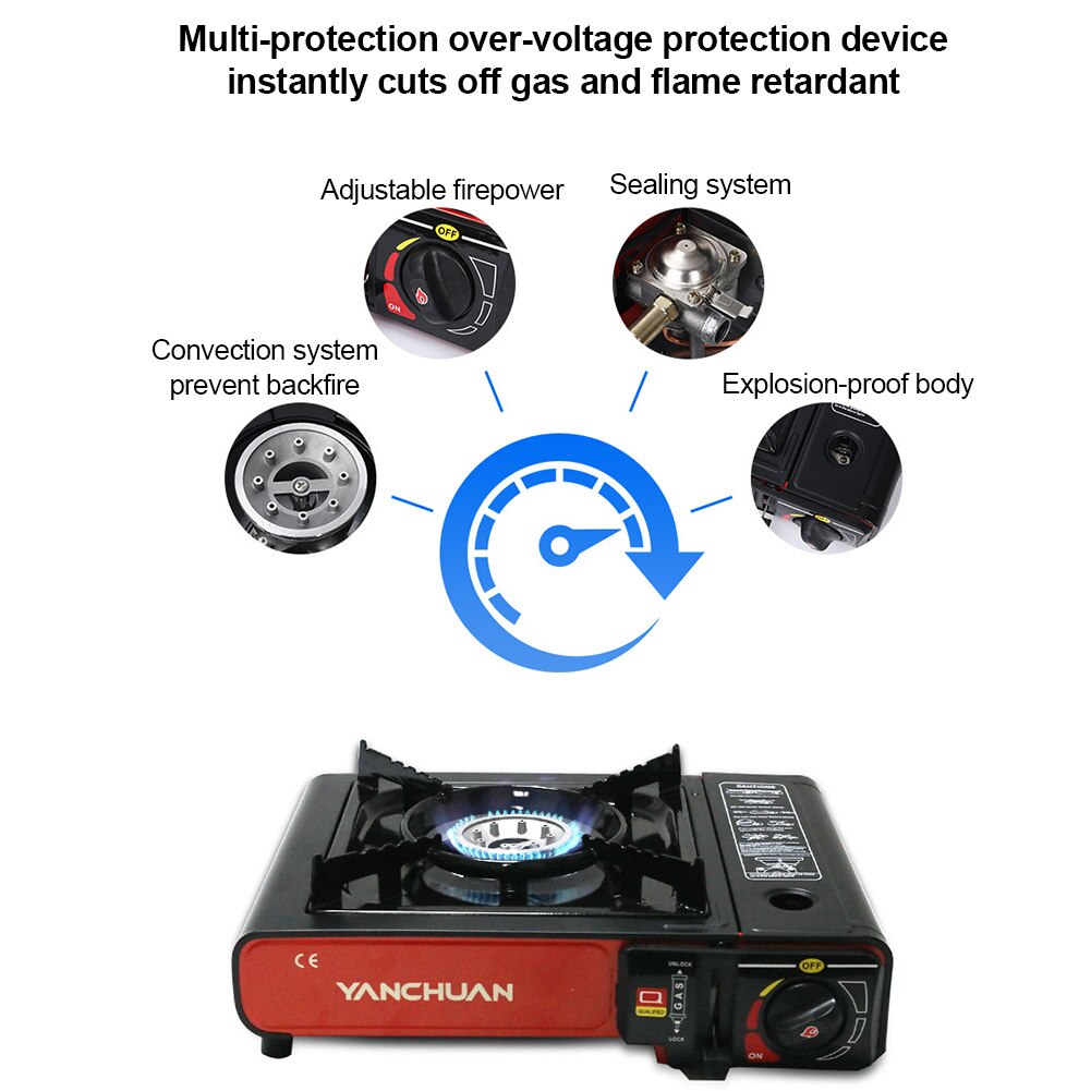 Outdoor Gas Cooker Piezoelectric Ignition Portable Barbecue Stove Anti-skid Safe Camping Gas Stove Rustproof Portable Gas Cooker