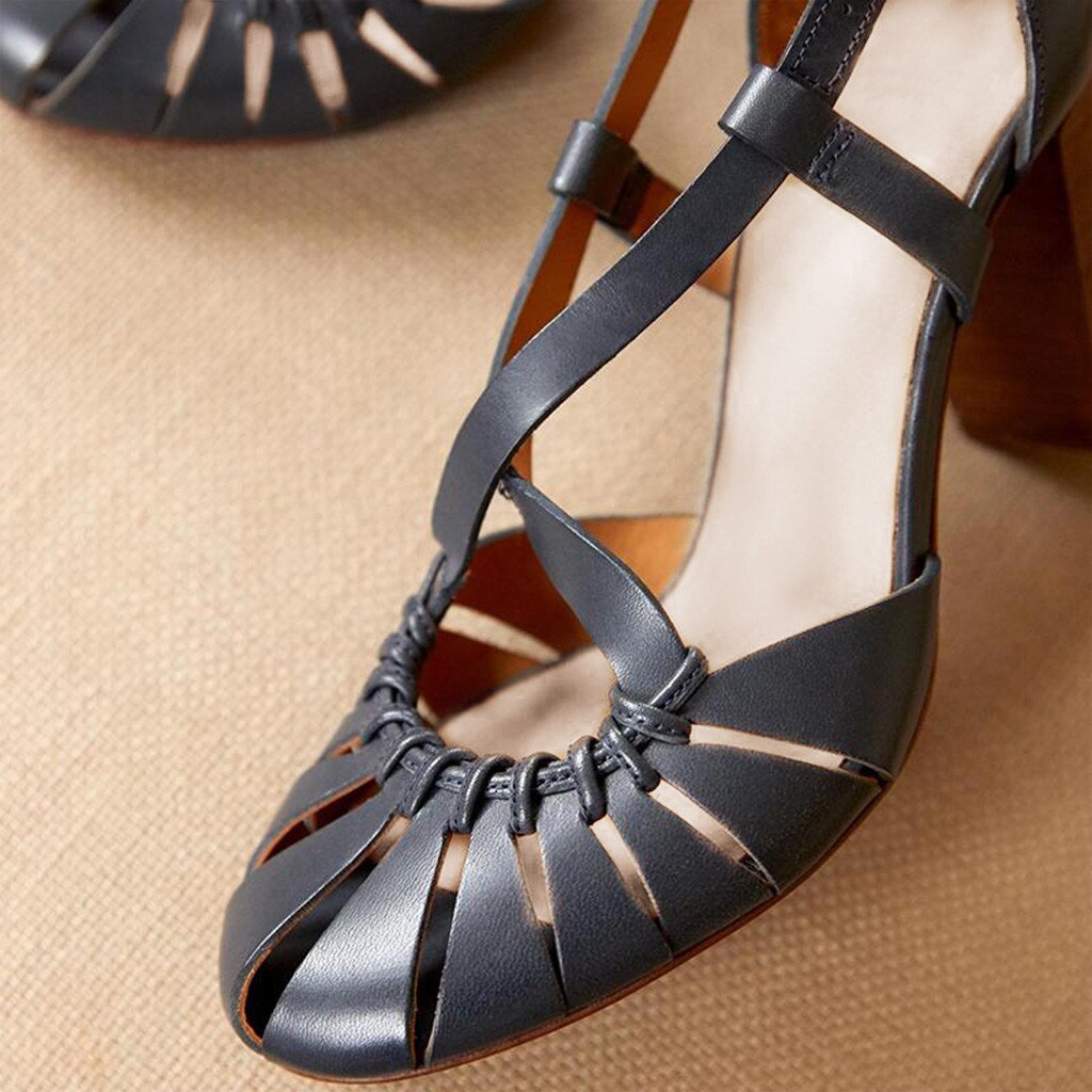 Roma Style Italy Hollow Toe Sexy High Heel Sandals Women Strpy Brown Shoes Summer Leisure Lady Princess Single Shoes