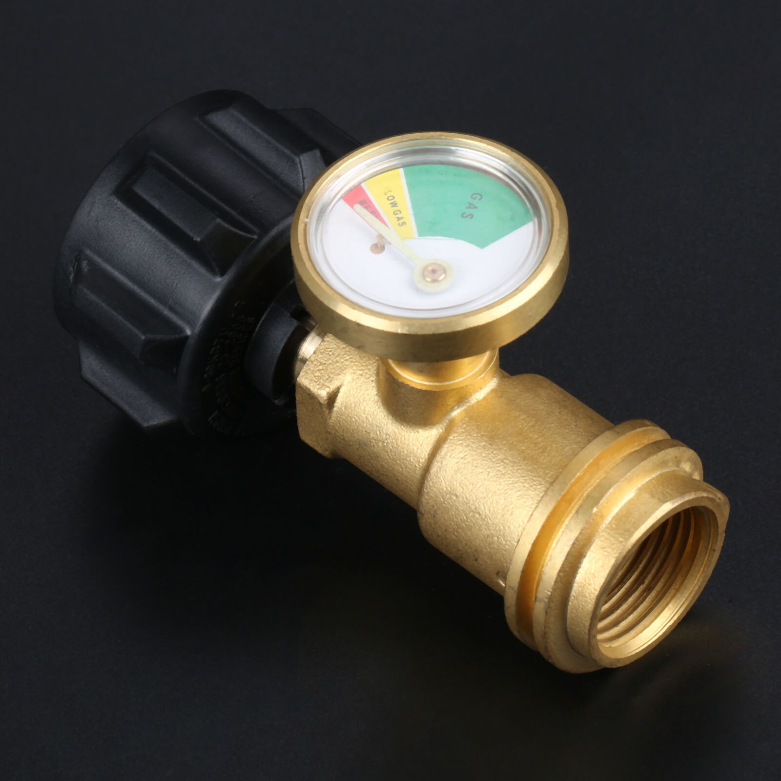 Brass Propane Fuel Tank Adapter Gauge Pressure Meter Gas Level Indicator Leak Detector for RV Camper Cylinder BBQ Grill Heater