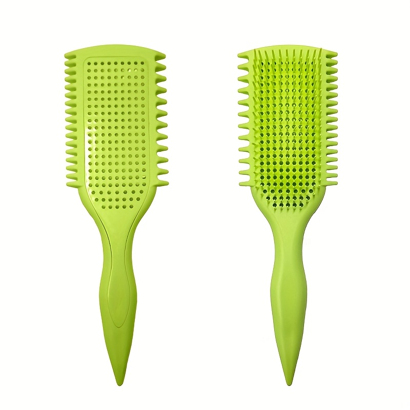springerige krullende haarstylingkam (1 stuk), huishoudelijke massagehaarborstel, natte en droge stylingkam.: groen