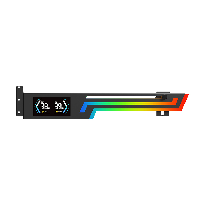 Power Train Z-X6 Temperature display Graphics Card Bracket 5V 3PIN ARGB AURA SYNC Graphics Card VGA Holder Height Adjustable: pink