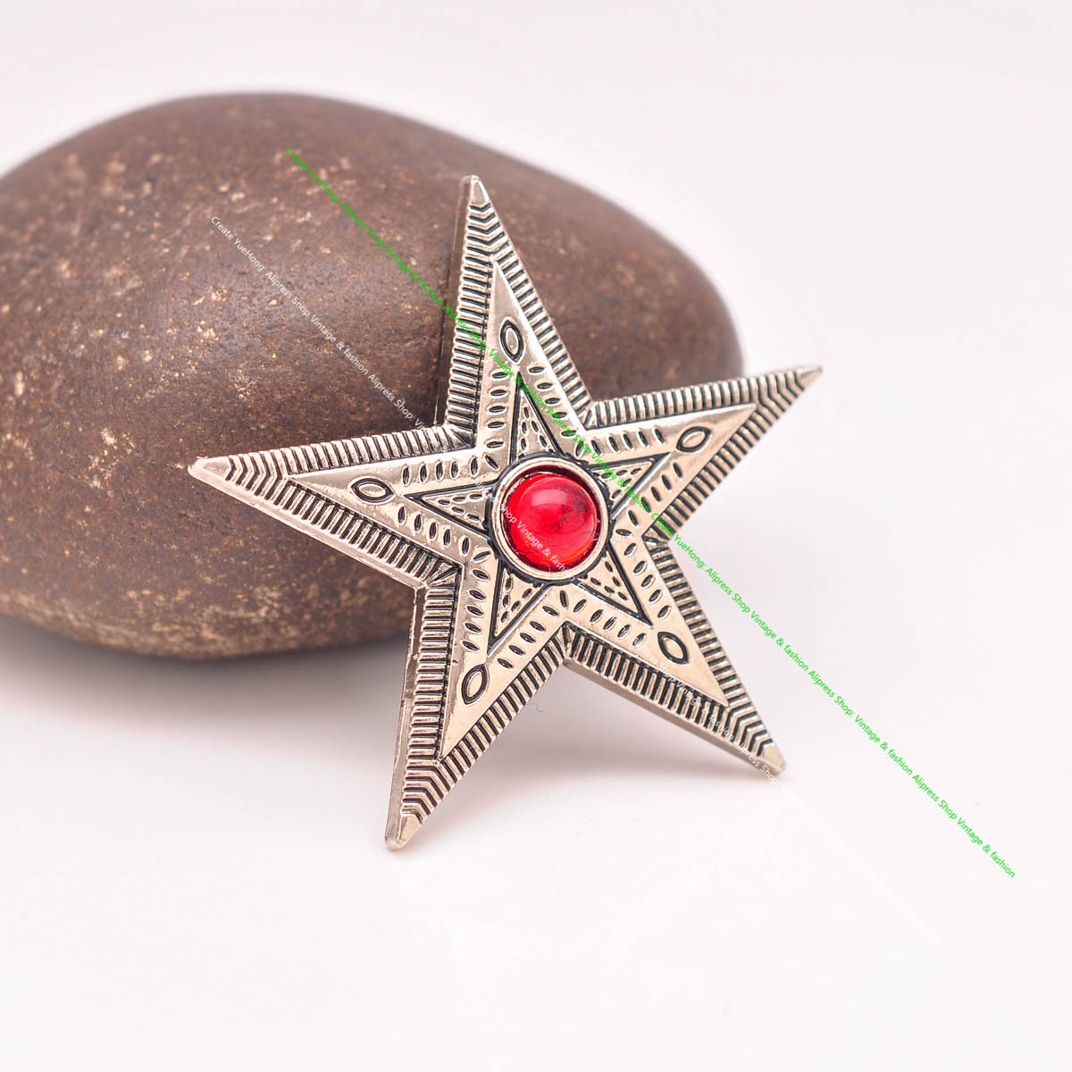 10 Stk/set Antiek Zilver Western Cowboy Bloem Ranger Ster Leathercraft Riem Zadel Accessoires Paars Bead Concho Screwback: Rood