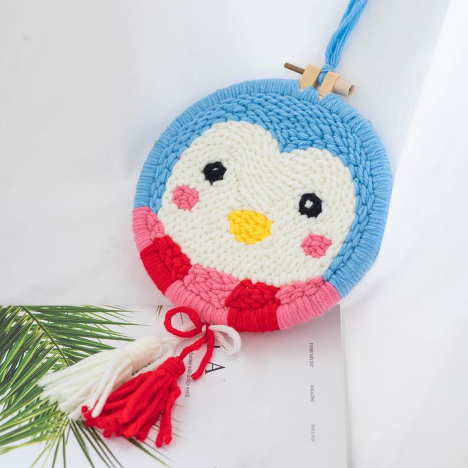 Punch Needle Embroidery Kit with Basic Tools Hand Craft Cartoon Pattern 20cm