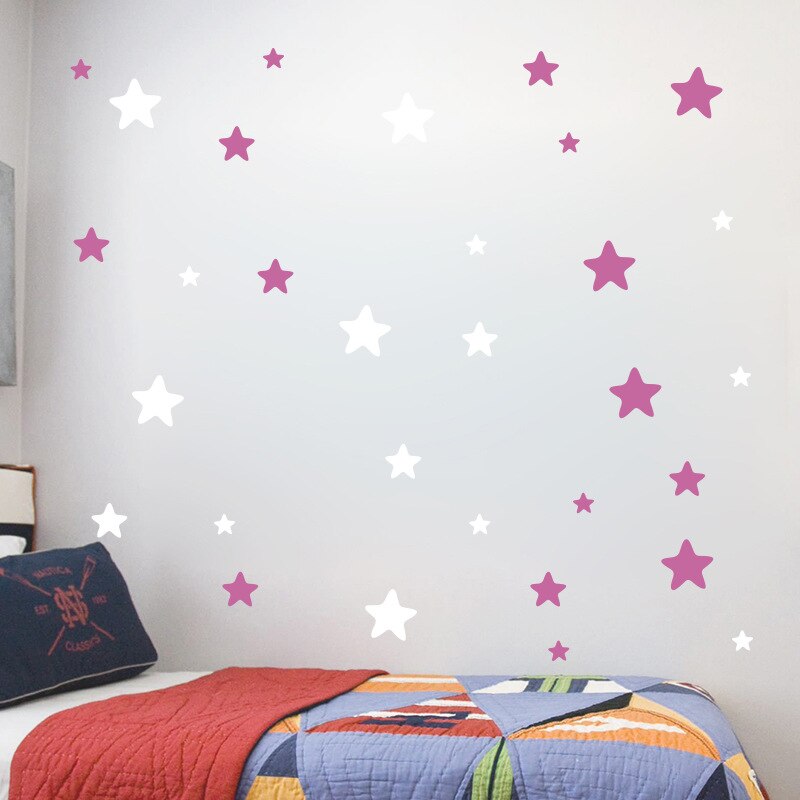 Muurstickers met kleine sterren voor de kinderkamer, babykamer, muursticker voor kinderen, decoratiestickers voor de kinderkamer, muurschildering