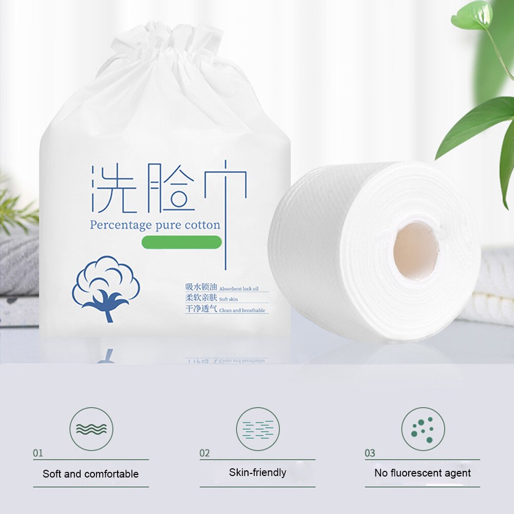 3 Rolls Disposable Cleaning Face Towel Portable Travel Cosmetic Cotton Soft Face Towel for family paper