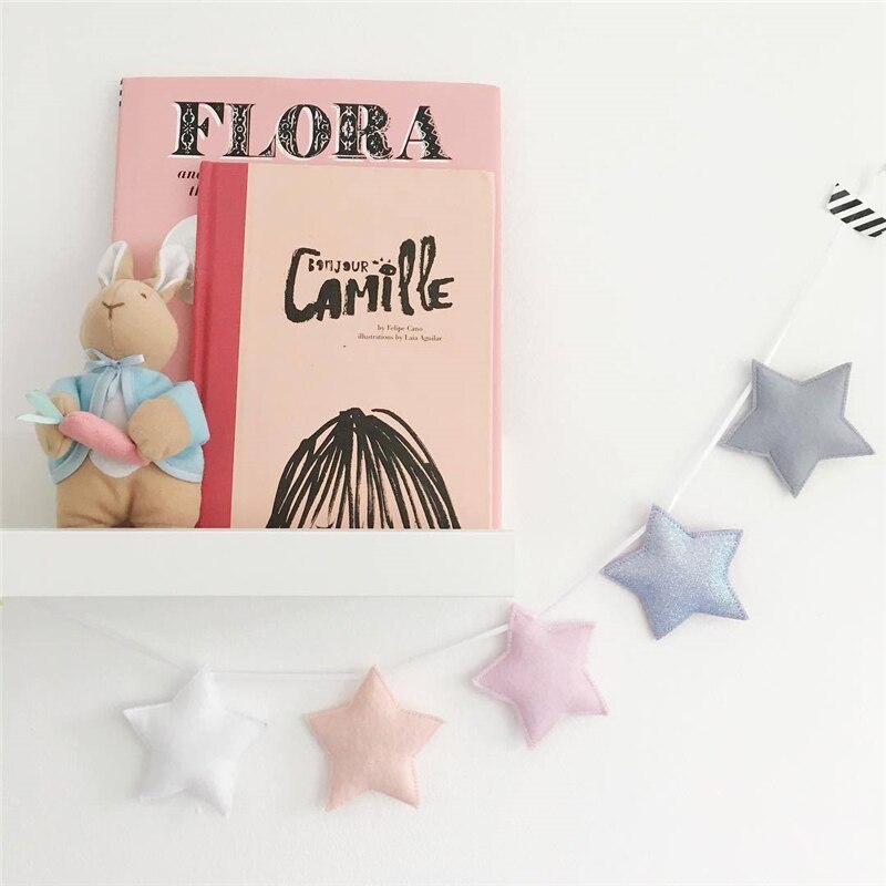 Nordic Baby Room Decoration Handmade Nursery Star Garlands Kids Room Wall Decorations Photography Props Baby Bed Accessories