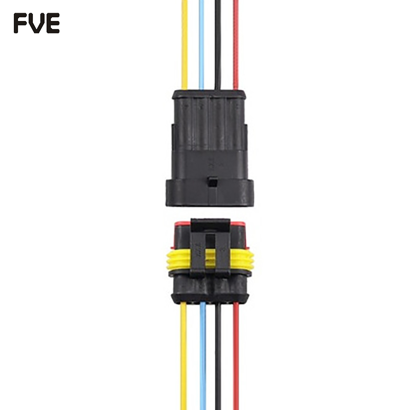 2-Pin Way Waterproof Automotive Electrical Connectors Plug With Wire Male Female Connector 1/2/3/4/5/6 pin For Car Motorcycle: MULTI / 20-29Pcs