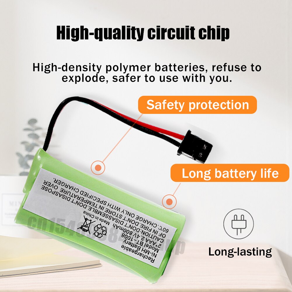 2.4V 800mAh AAA BT-1008 BT-1016 BT-1021 Ni-MH Rechargeable Battery For Uniden WITH43-269 CAS-D6325 CB-BT1008 BT-1025 CPH-515B