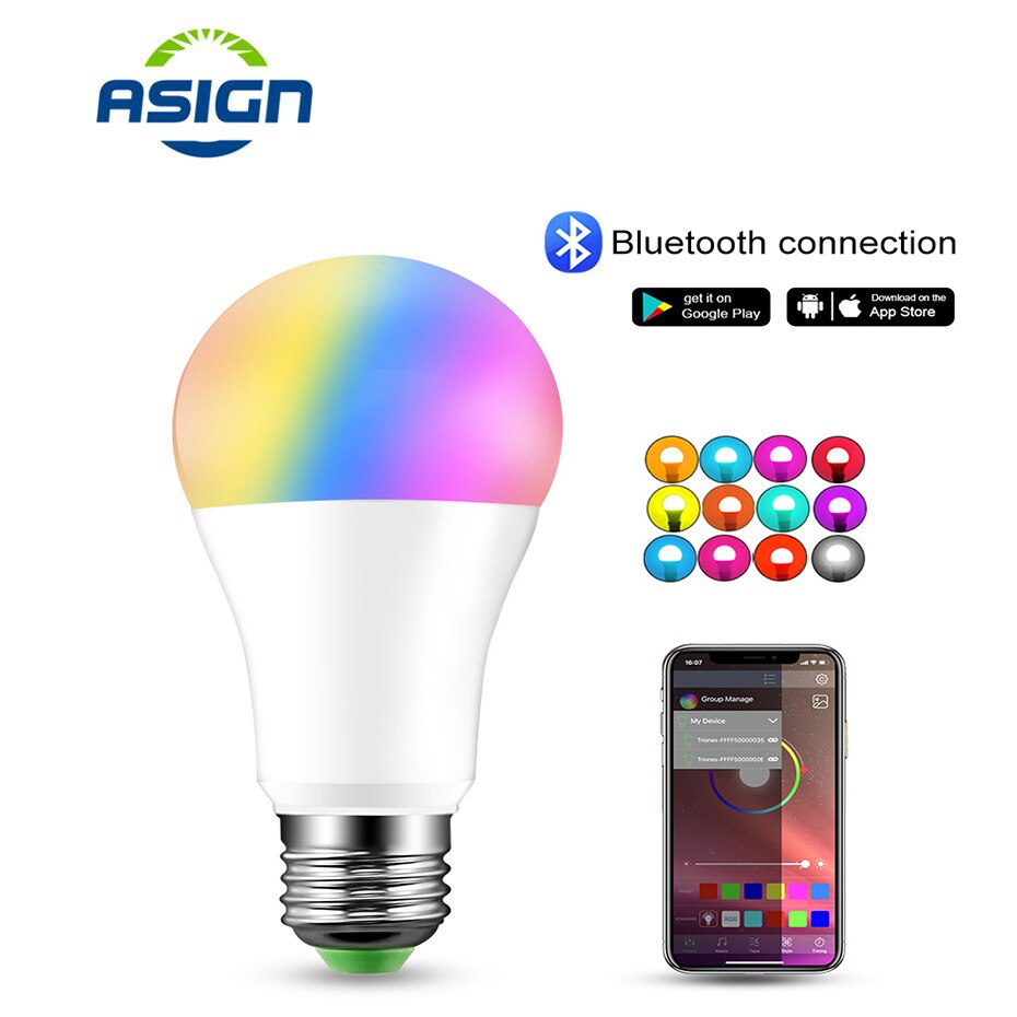 Dimbare E27 LED Bluetooth Smart Lamp Magische Lamp Led RGB Lamp 15W AC85-265V RGBW RGBWW Muziek Kleur Verwisselbare Thuis verlichting Lamp