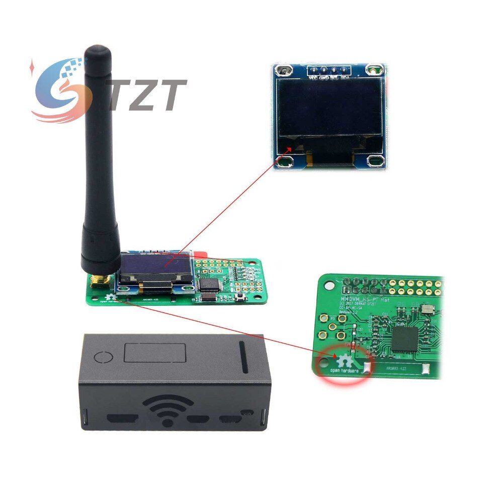 Mmdvm hotspot modul med oled og antenne cover support  p25 dmr ysf til raspberry pi walkie talkie