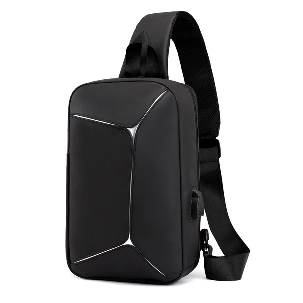 Mannen Borst Schoudertas Crossbody Tas Waterdichte Grote Capaciteit Voor Mobiele Telefoon: black