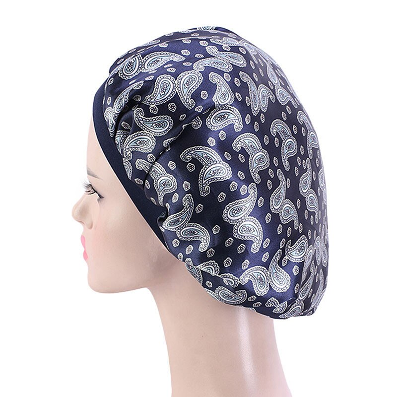 Waterdichte douchekap dikke elastische badmuts badmuts voor vrouwen spa badaccessoire kapsalon badkamerproduct: Marine