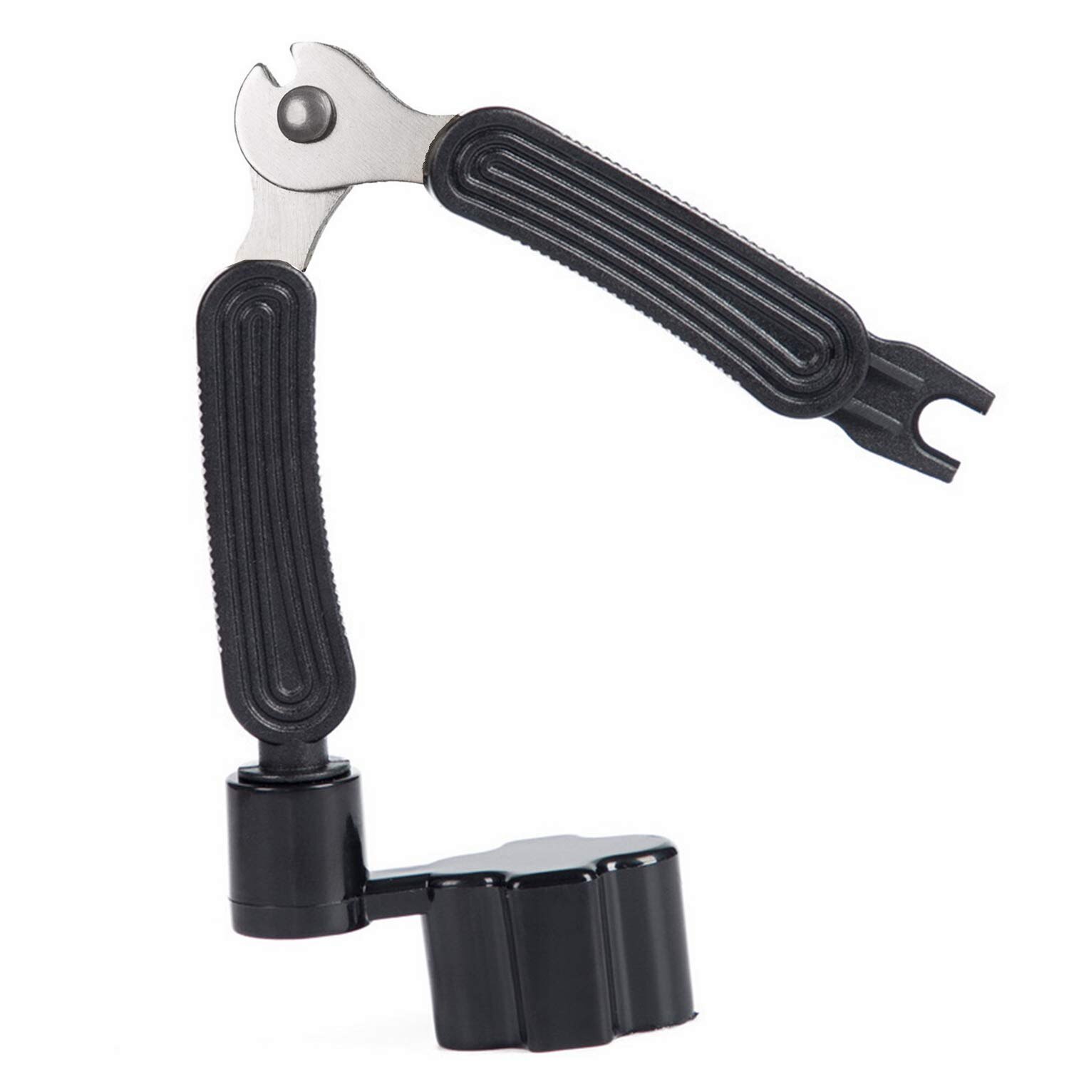 Enrollador de cuerdas de guitarra, cortador de cuerdas, extractor de pasadores de puente, enrollador de clavijas de cuerda 3 en 1, herramienta negra de reparación de guitarra