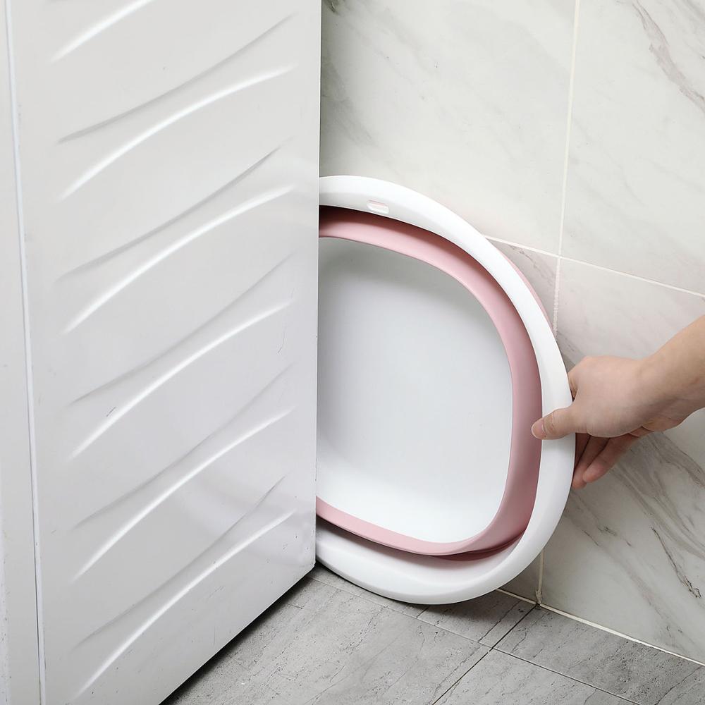 Household Folding Wash Basin Portable Sink Foot Bucket Washbasin Plastic Foldable Foot Basin Travel Outdoor Camp Basins