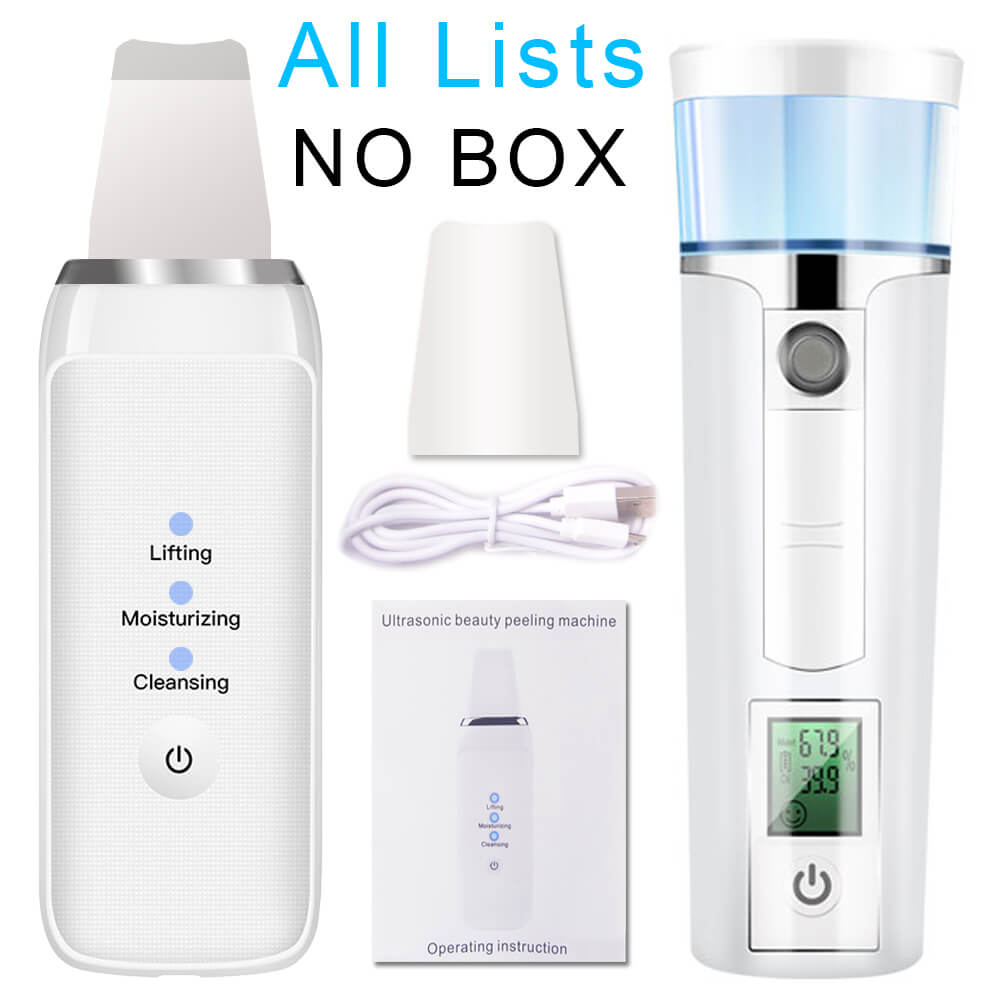 Ultrasonic Deep Face Cleaning Machine Skin Scrubber Remove Dirt Blackhead Reduce Wrinkles spots Facial Whitening Lifting Shovel: Item4 NO BOX