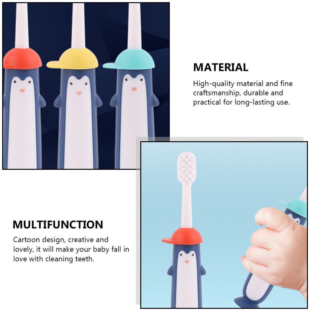 3pcs Cartoon Soft Bristles Toothbrushes Kid Cleaning Toothbrushes (Mixed Color)