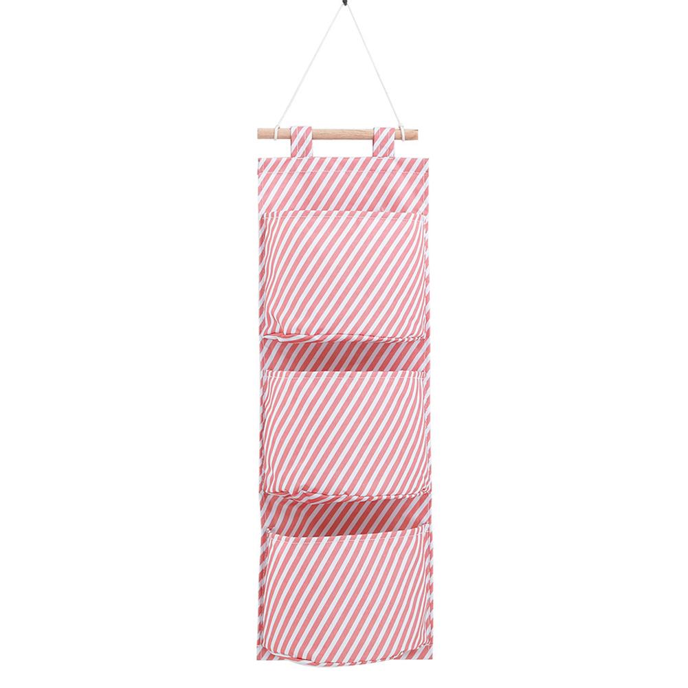Oxford tissu impression sac de rangement suspendu 3 poches mural armoire accrocher sac pochette murale cosmétique jouets organisateur: B