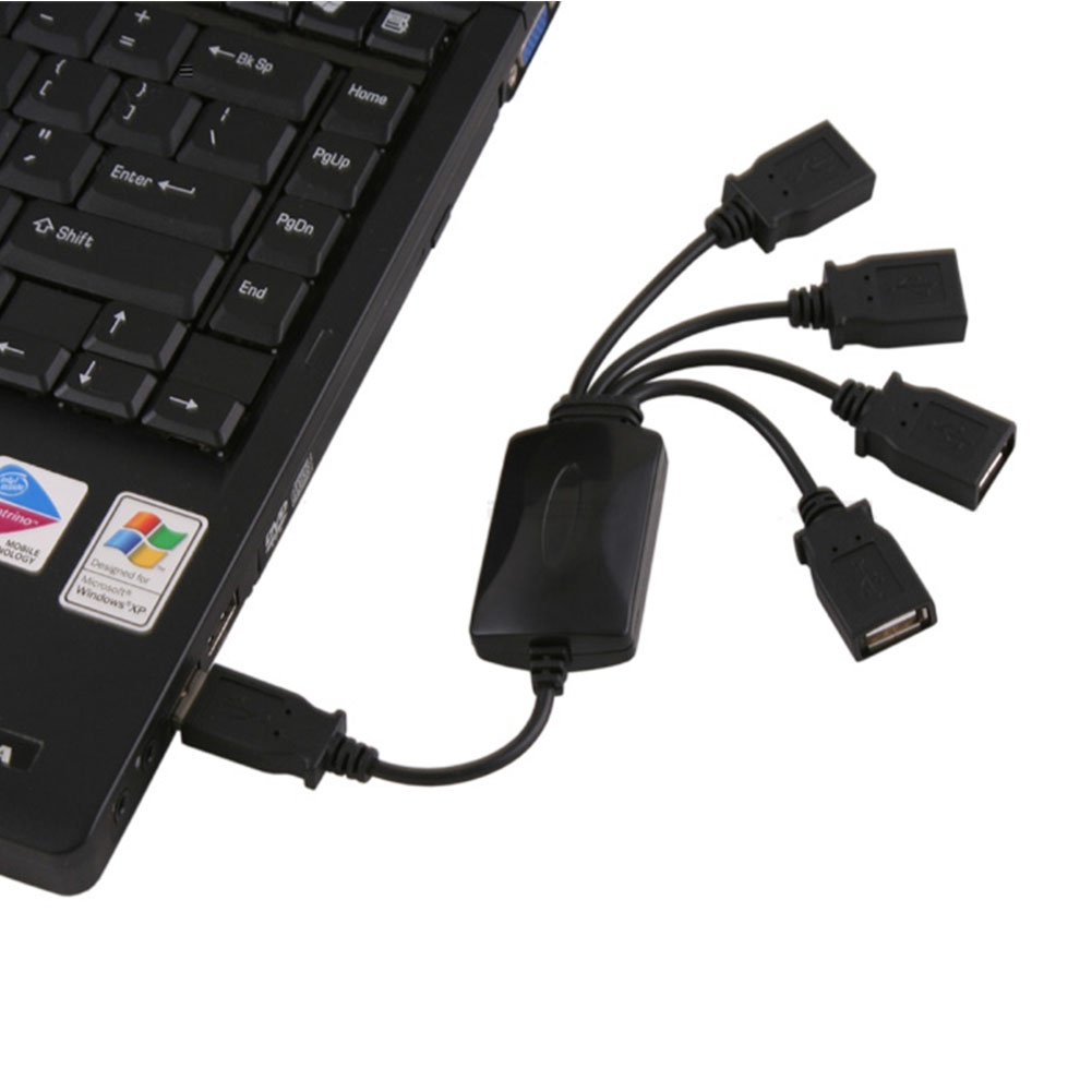 B 4Port Hub Uitbreiding Adapter Splitter Voor Laptop Universele Snellader Kabel