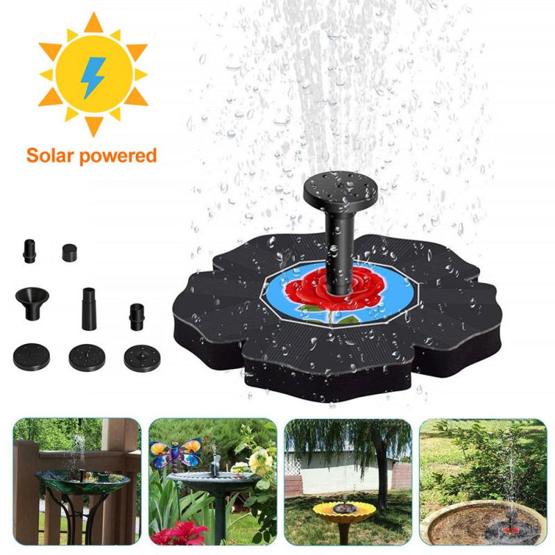1Pcs Zonne-energie Drijvende Pomp Water Zonne-fontein Vogelbad Thuis Zwembad Tuin Rose Pic. Tuin Accessoires